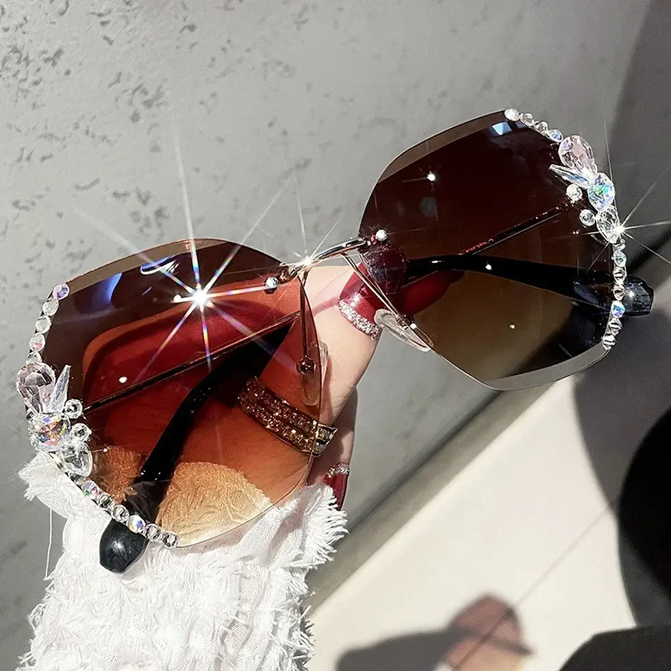 Thumbnail: Vintage Rimless Rhinestone Sunglasses
