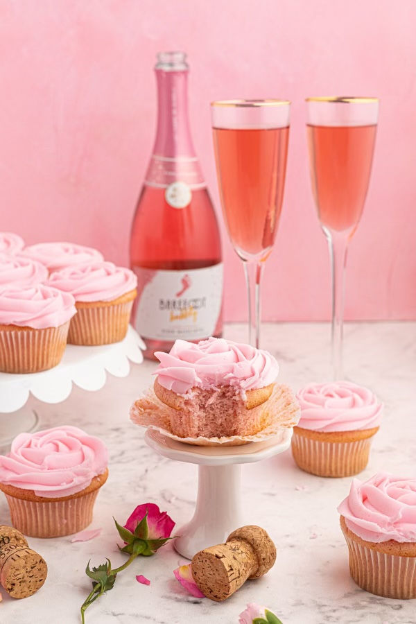 Pink Moscato Cupcakes
