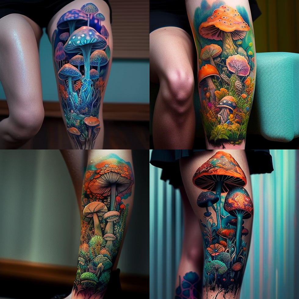 Psychedelic Mushrooms with Vibrant Colors