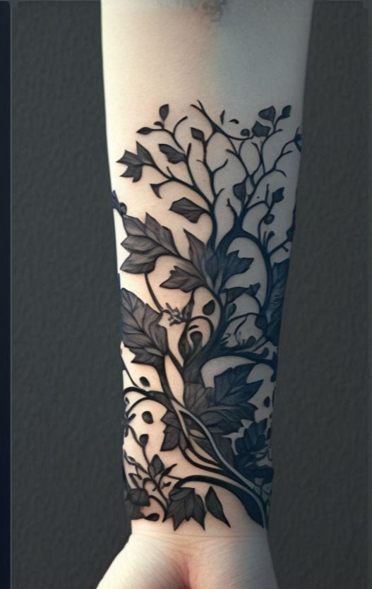 Minimalist Ink Leaf Design