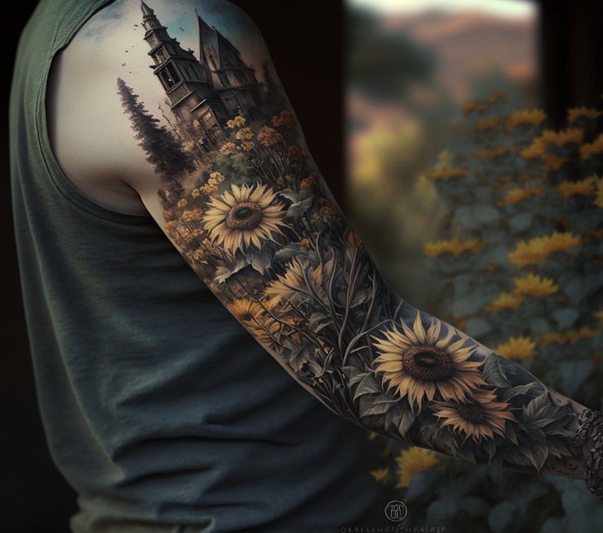 Gothic Sunflowers, Intricate Details