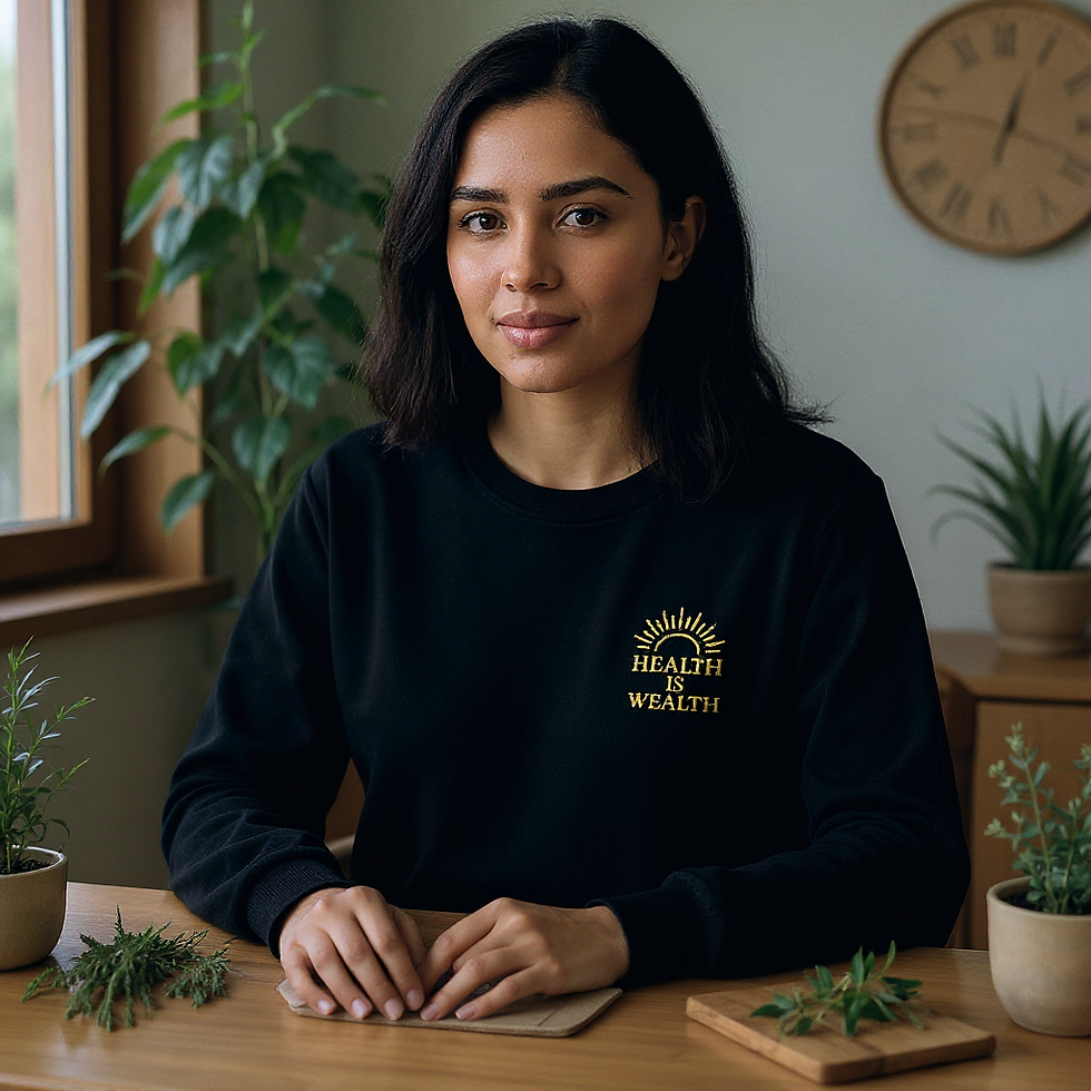 Health is Wealth...Organic Embroidered Sweatshirt