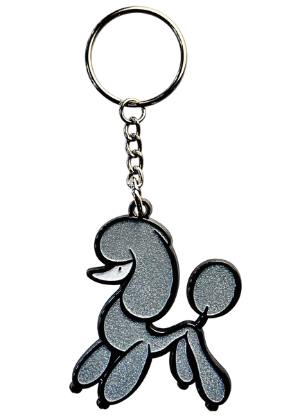 Silver glitter poodle keychain cutout.png