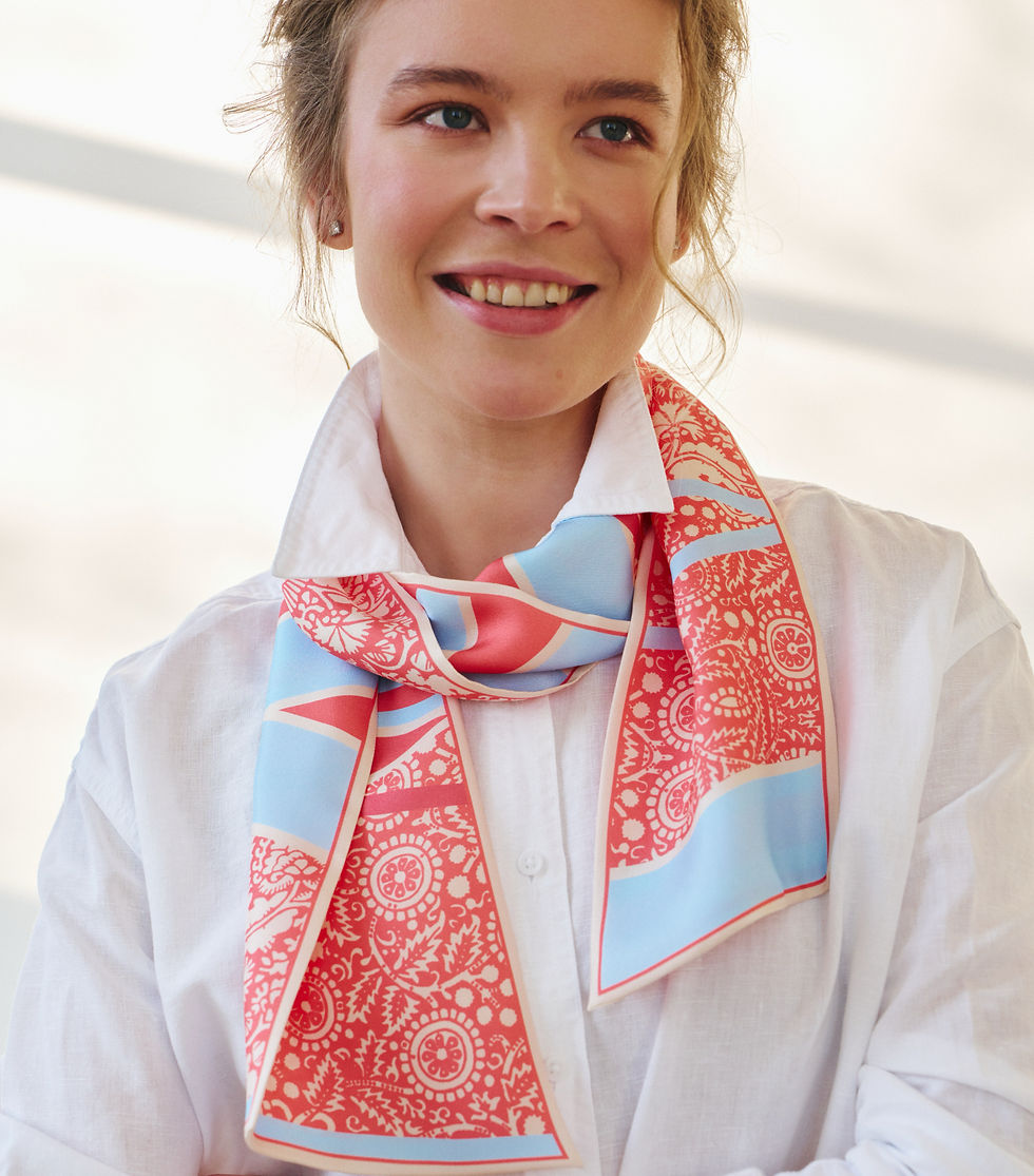 Thumbnail: Narrow scarf. Twilly. Cultural Heritage. Vybiyka. Coral