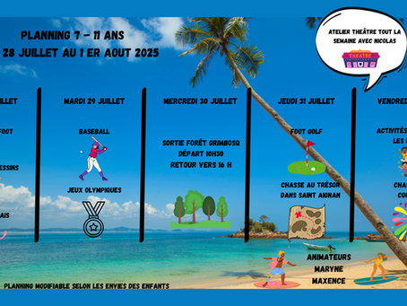 Plannings d'activités juillet 2025