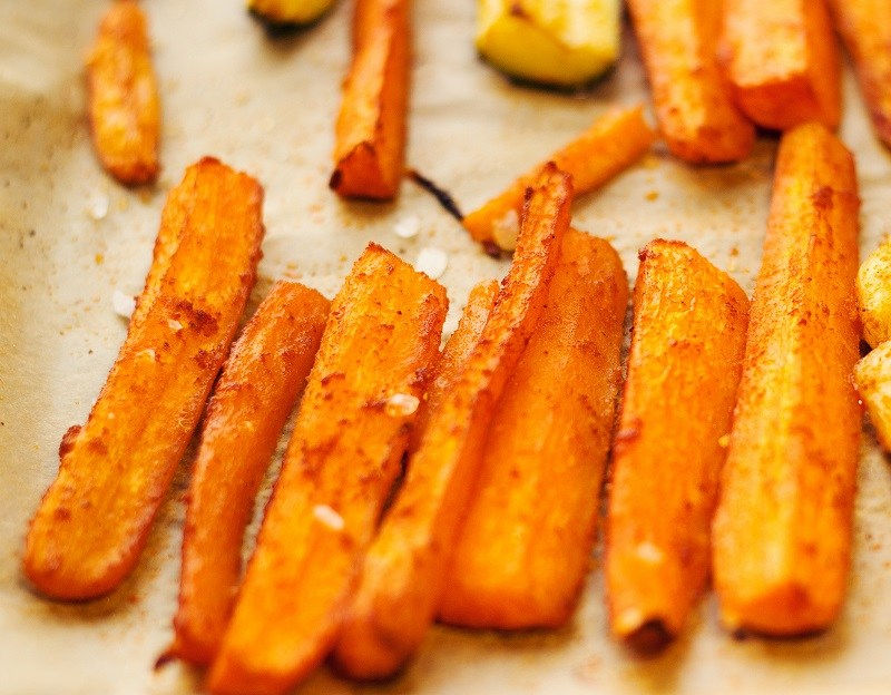 Homemade, oven baked carrots