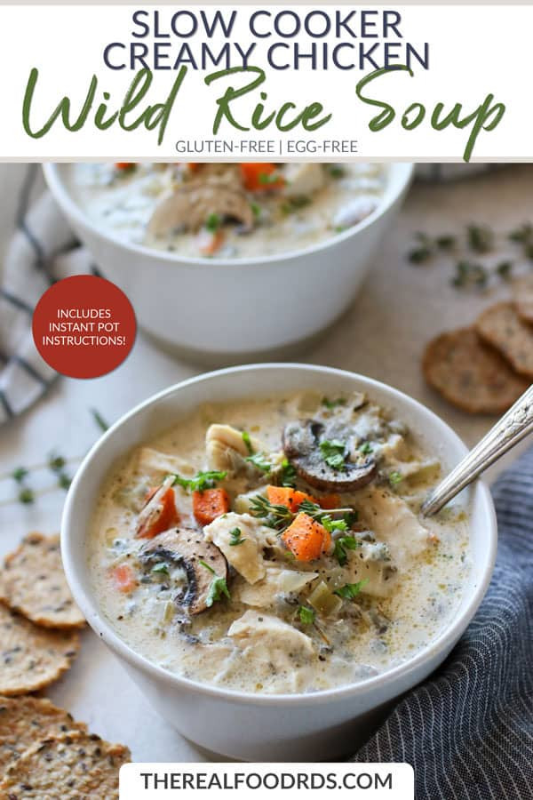 Short Pin Image for Slow Cooker Creamy Chicken Wild Rice Soup