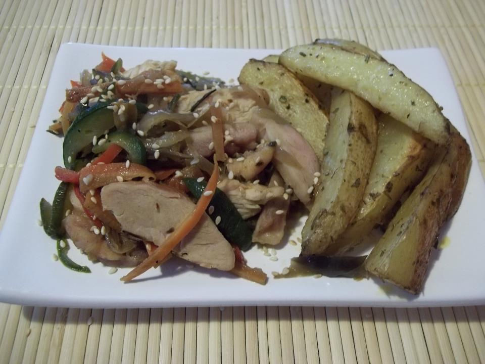 Pollo y papas rústicas