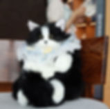 Miniaturebillede: Luxurious Handmade Black/White Cat Backpack