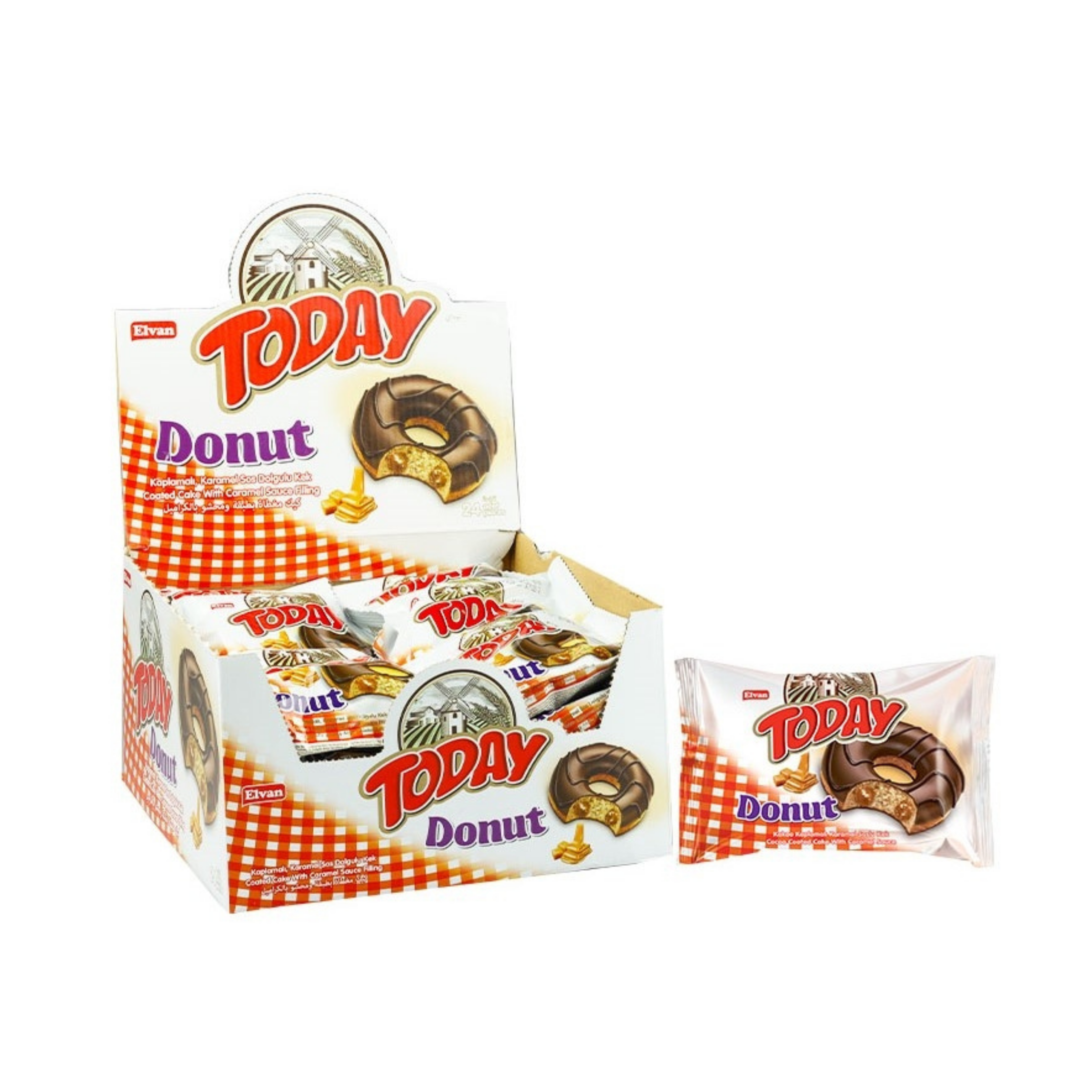 Elvan Today Karamelli Donut 35 gr (24 Adet)
