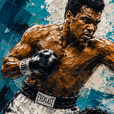 muhammad ali, heavy weight boxing, olympic boxing, world champ, painting, boxing art, boxing painting, sports art, sports painting, oil painting, boxing oil painting.