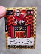 Brock Purdy custom art card. NFL patch, hand made.