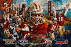 Joe Montana, sports art, sports oil painting, digital painting, nflart, nflsportsart, sportsart. 49ers, sanfrancisco.