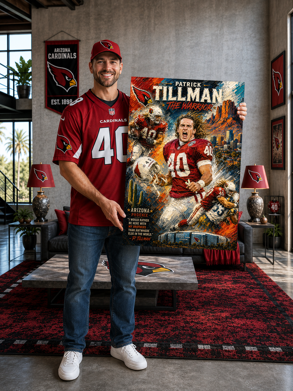 Patrick tillman, usarmy, nflart, sports art, arizona cardinals, cardinals, army rangers, corporal, iraq, war,