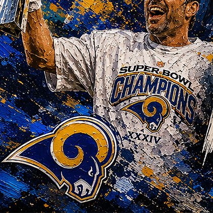 kurt warner, rams, la rams, greatest show on turf, Seattle Seahawks, Seahawks, Seattle, superbowl, san marcos, california, nfl runningback, marshawn lynch, lynch, Oakland, raiders, usa today, byu, allpro, nfl art, nfl painting, painting, oil painting.