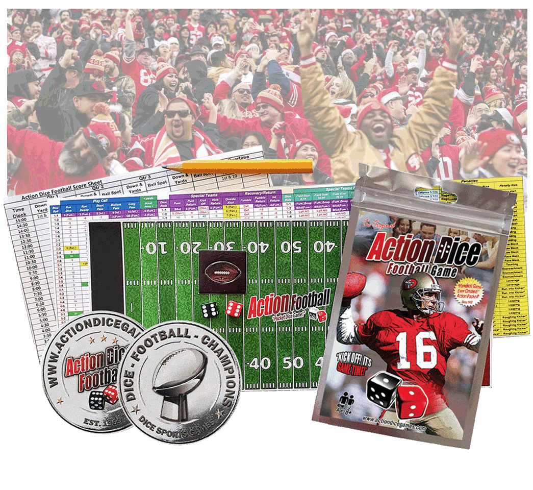 Action Dice Football, 49ers, sanders, nfl, nflstats, nflgame, nflfootball, nflleague, nfldicegame, n