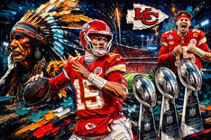Kansas city chiefs, Patrick Mahomes. mvp, nflart, nfl painting, chiefs, super bowl, Mahomes,