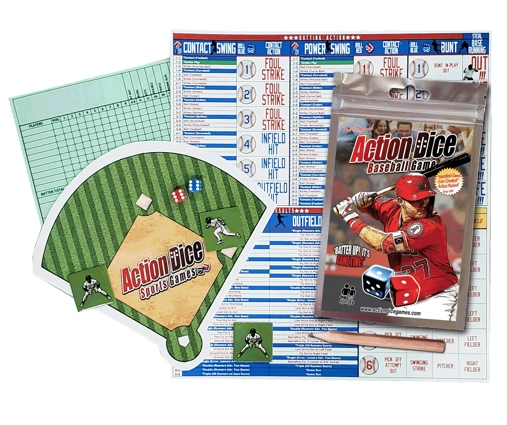 Action Dice baseball, mlb, dicegame, mlbstats, dicebaseball, mlbbaseballgame, baseballgame