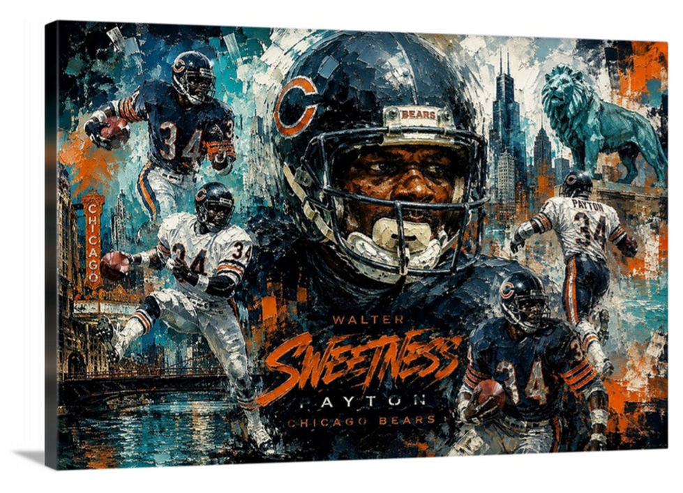 Walter payton, chicago bears, bears, mvp, nfl mvp, nfl, nflplayoffs, superbowl, sweetness, ma of the year, nfl 75th all time, nfl 100 greatest. pro football, hall of fame,