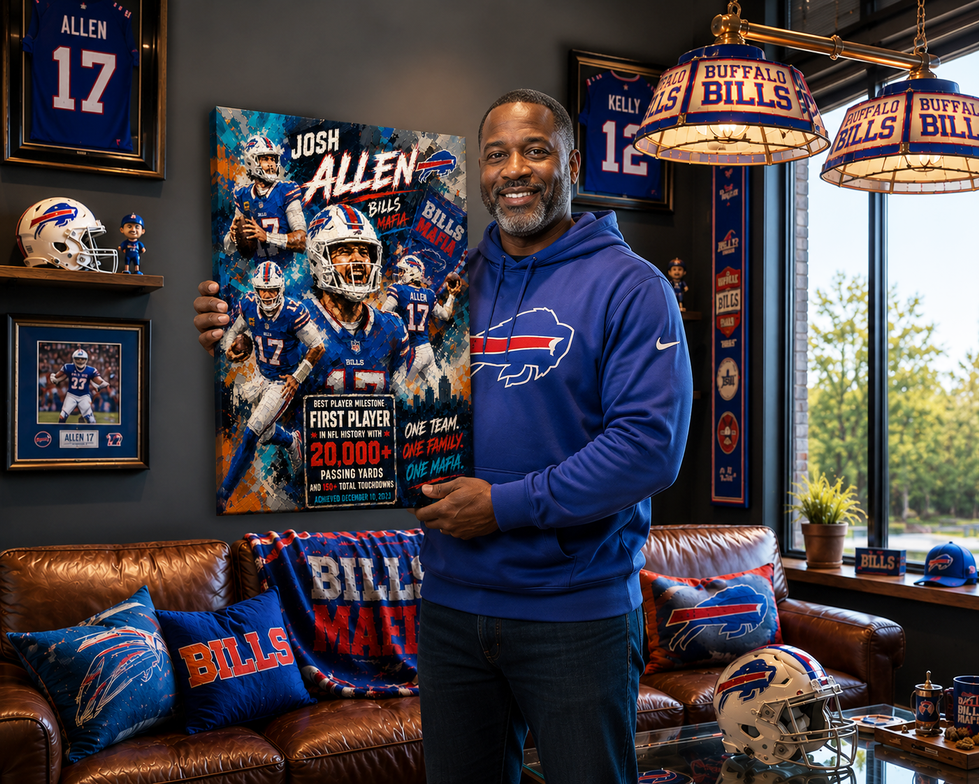 josh allen, buffalo, buffalo bills, nfl, nflart, nfl painting, afc, superbowl, bills mafia