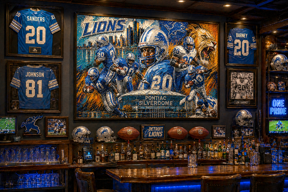 Barry Sanders, Detroit Lions, Nflart, nflpainting, nfldraft, Lionspride