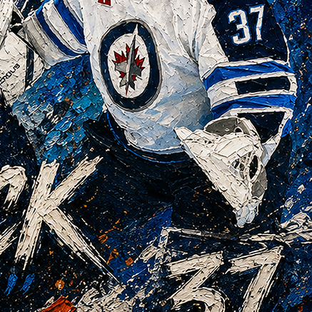 connor hellebuyck, nhl, nhl hockey, nhlallstar, nhlpainting, nhlart, winnipeg jets, jets, goaltender, hockey league, winter olympics,