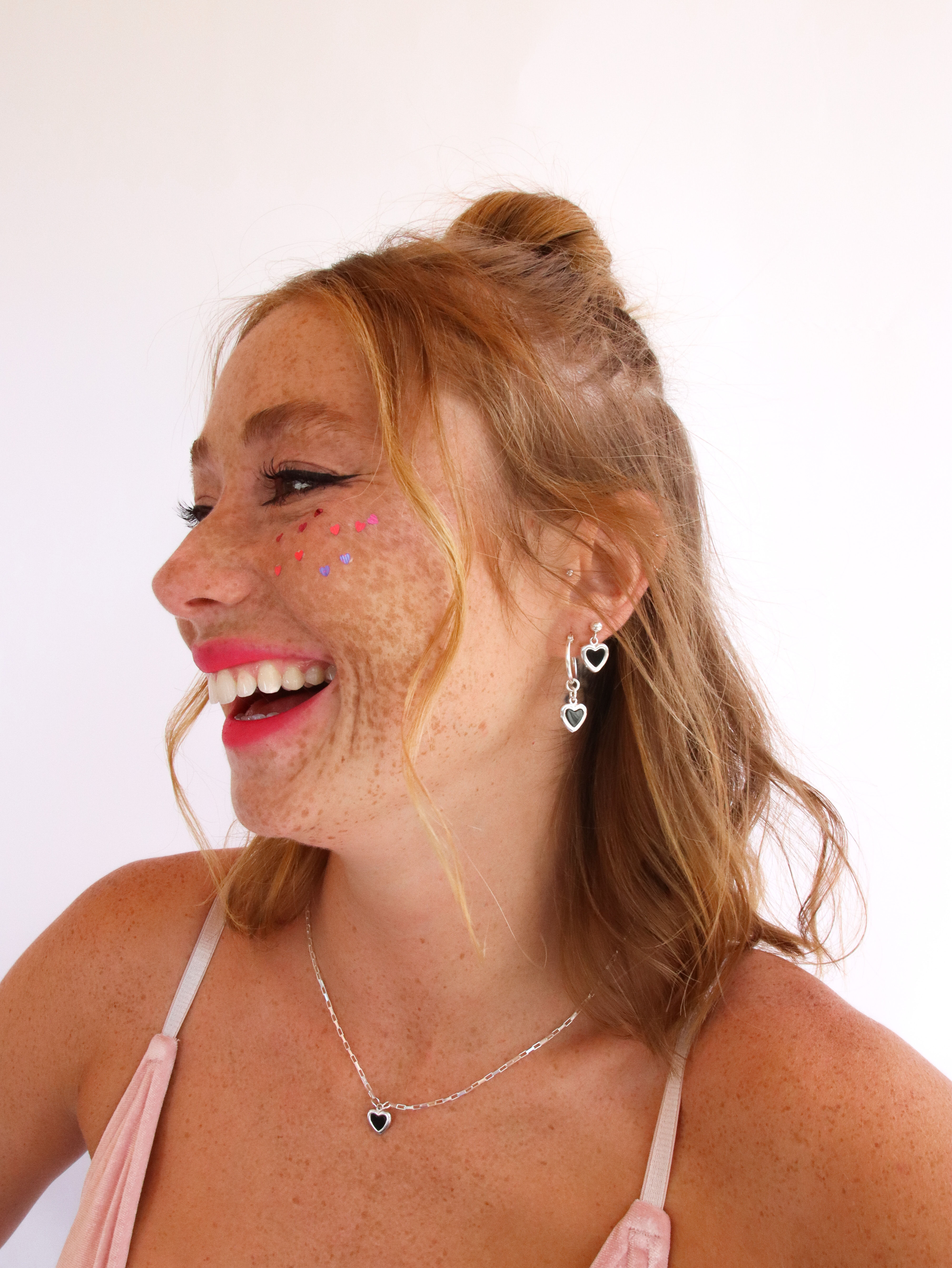 Black heart earrings