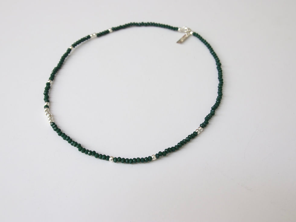 Thumbnail:  Dark Green crystal necklace 