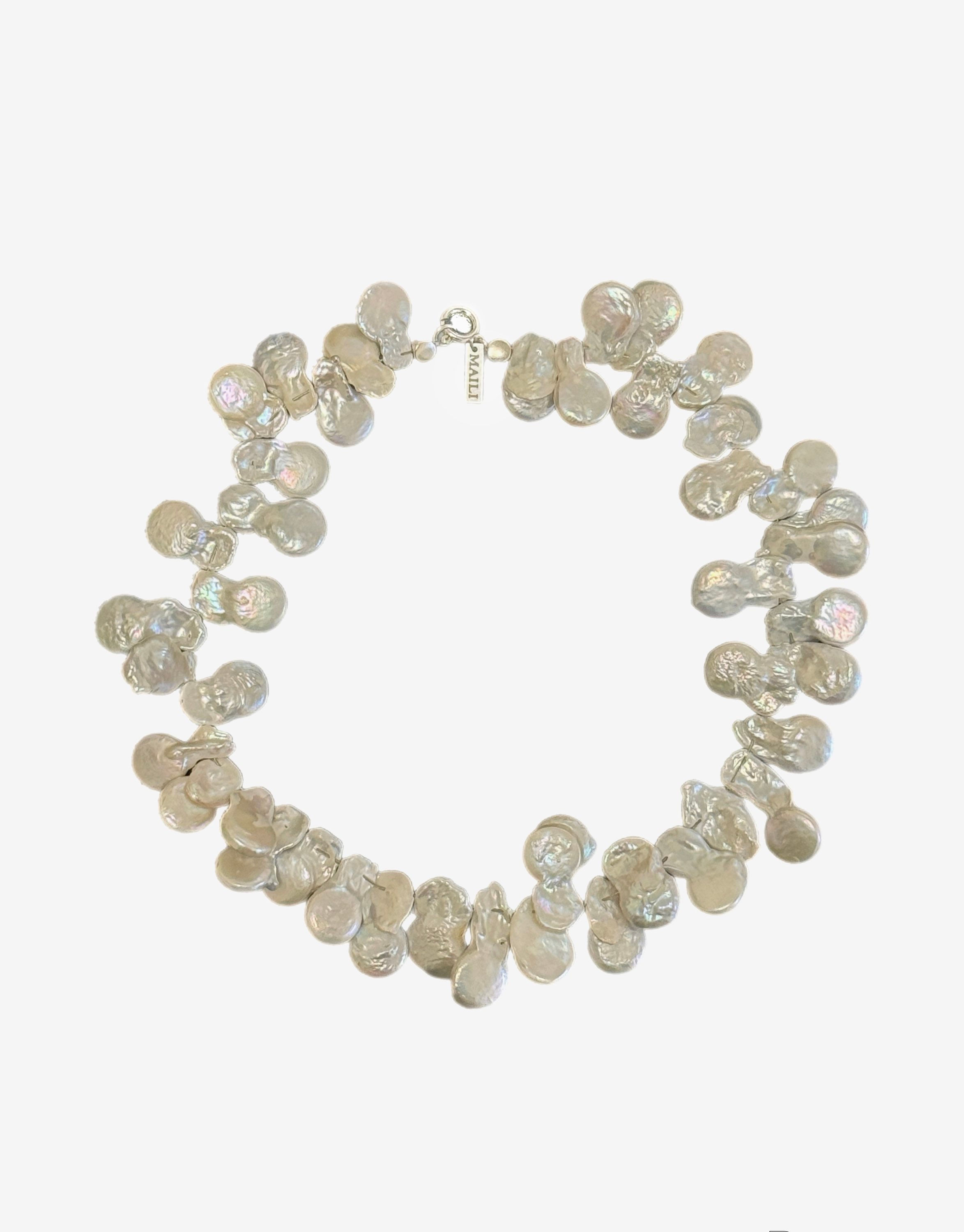 Raw pearl necklace
