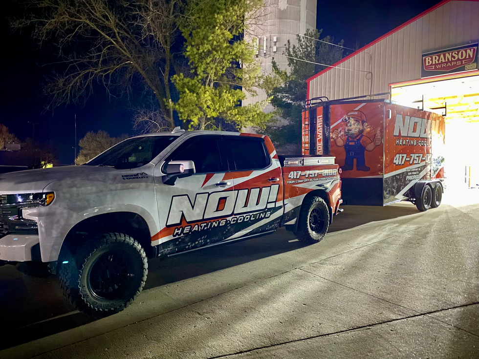 Now heating and cooling matching truck and trailer wraps driver side