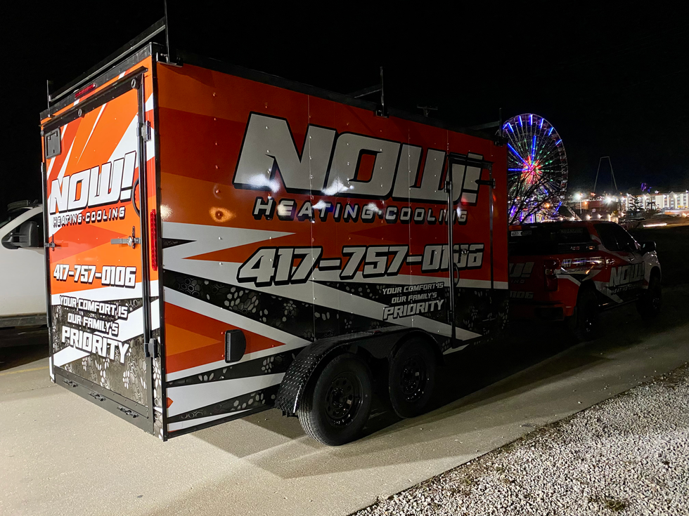 Now heating and cooling trailer wrap passenger side
