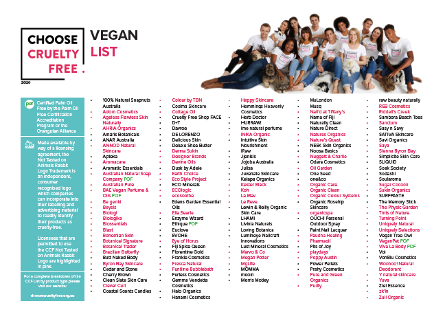 CCF Vegan List A5