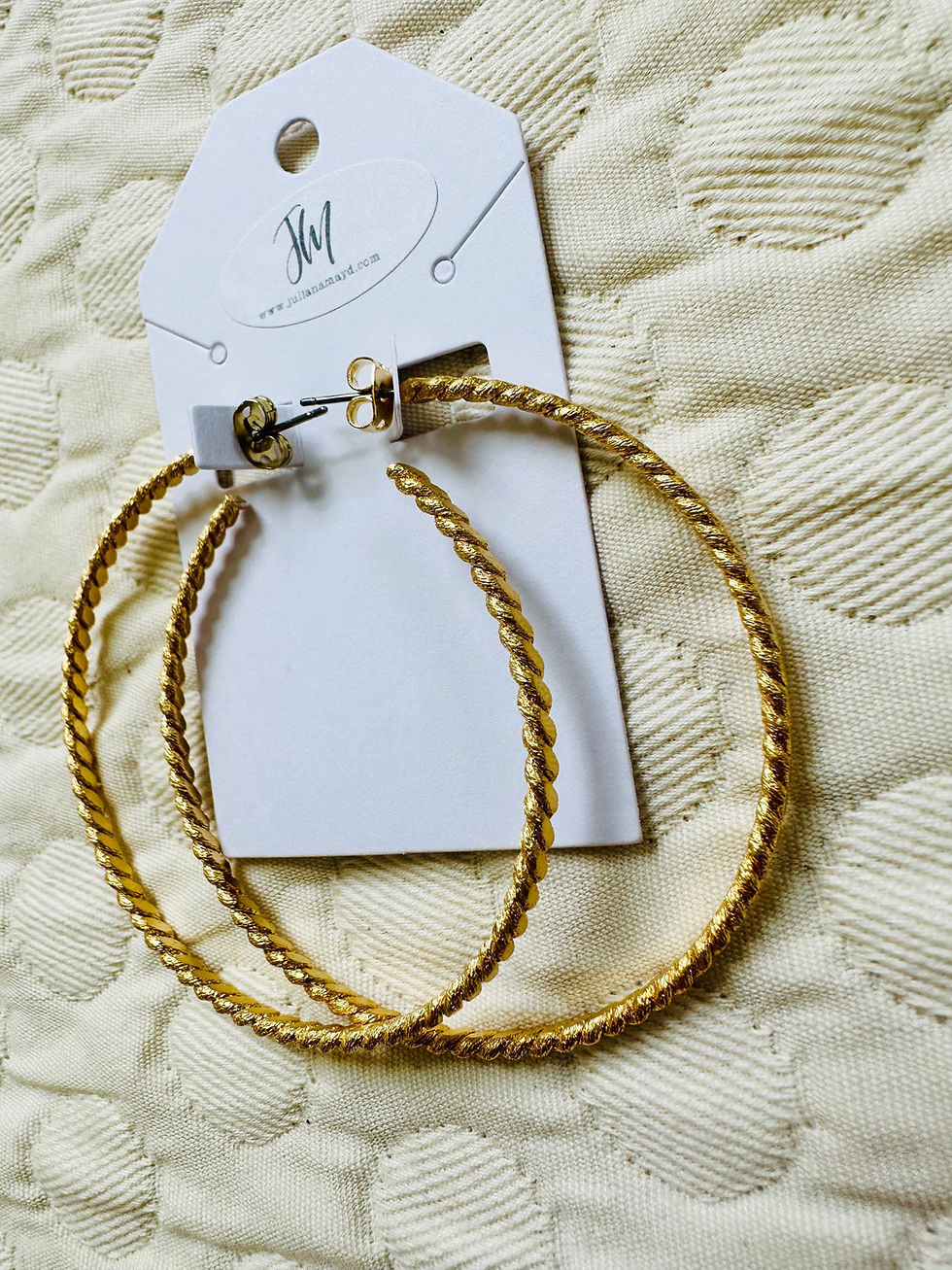Thumbnail: Lightweight Twisted Gold Hoops