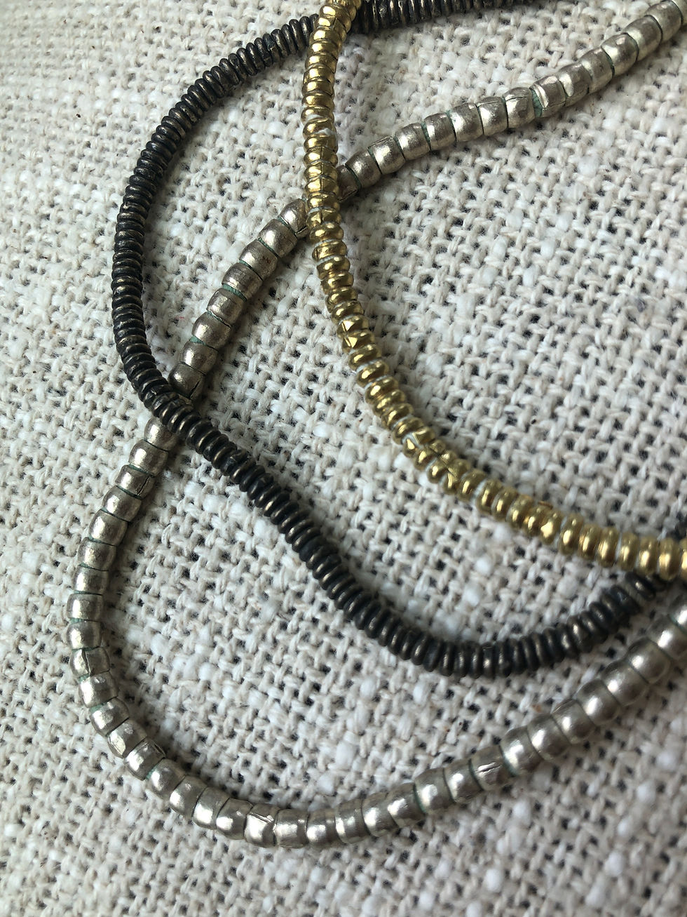 Thumbnail: Customizable African Brass Beaded Bracelet