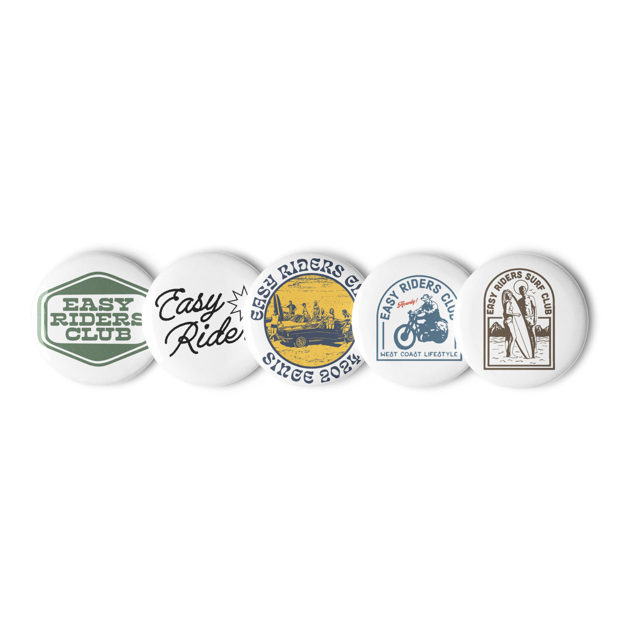 Easy Riders Club Pin Buttons Set