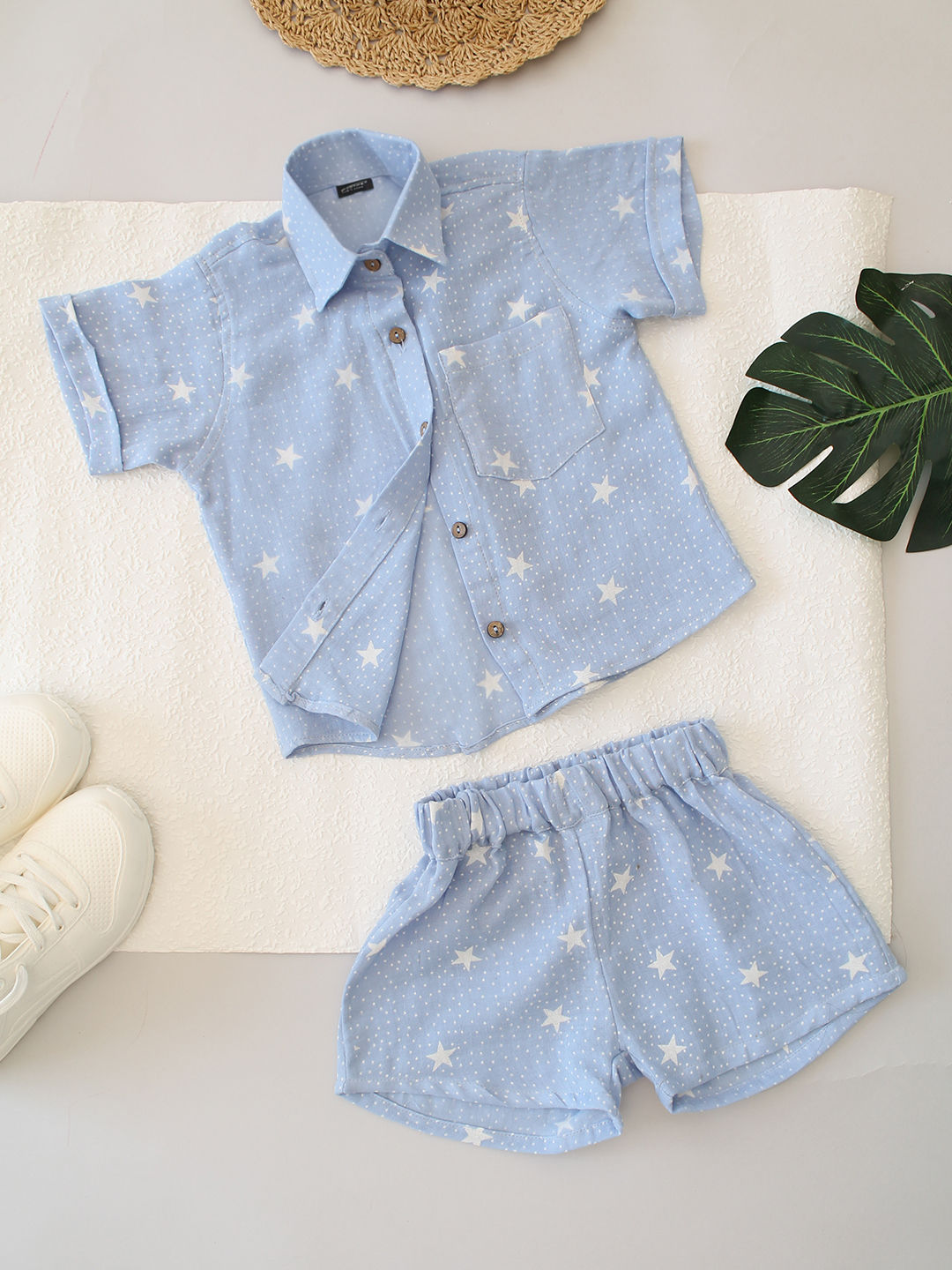 Printed Light Blue Coord Set
