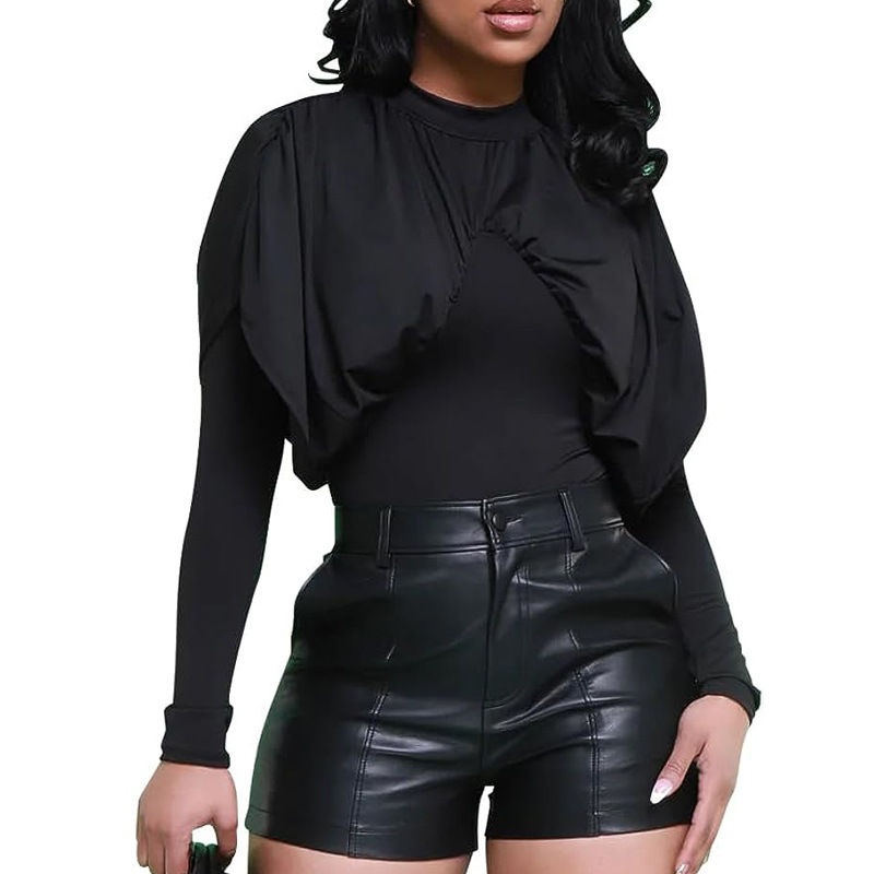 Miniatura: Foreign trade women's autumn new shorts women's fashion PU leather pants Women's