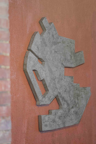 Concrete sculpture D2  by artist Jayden Ashley