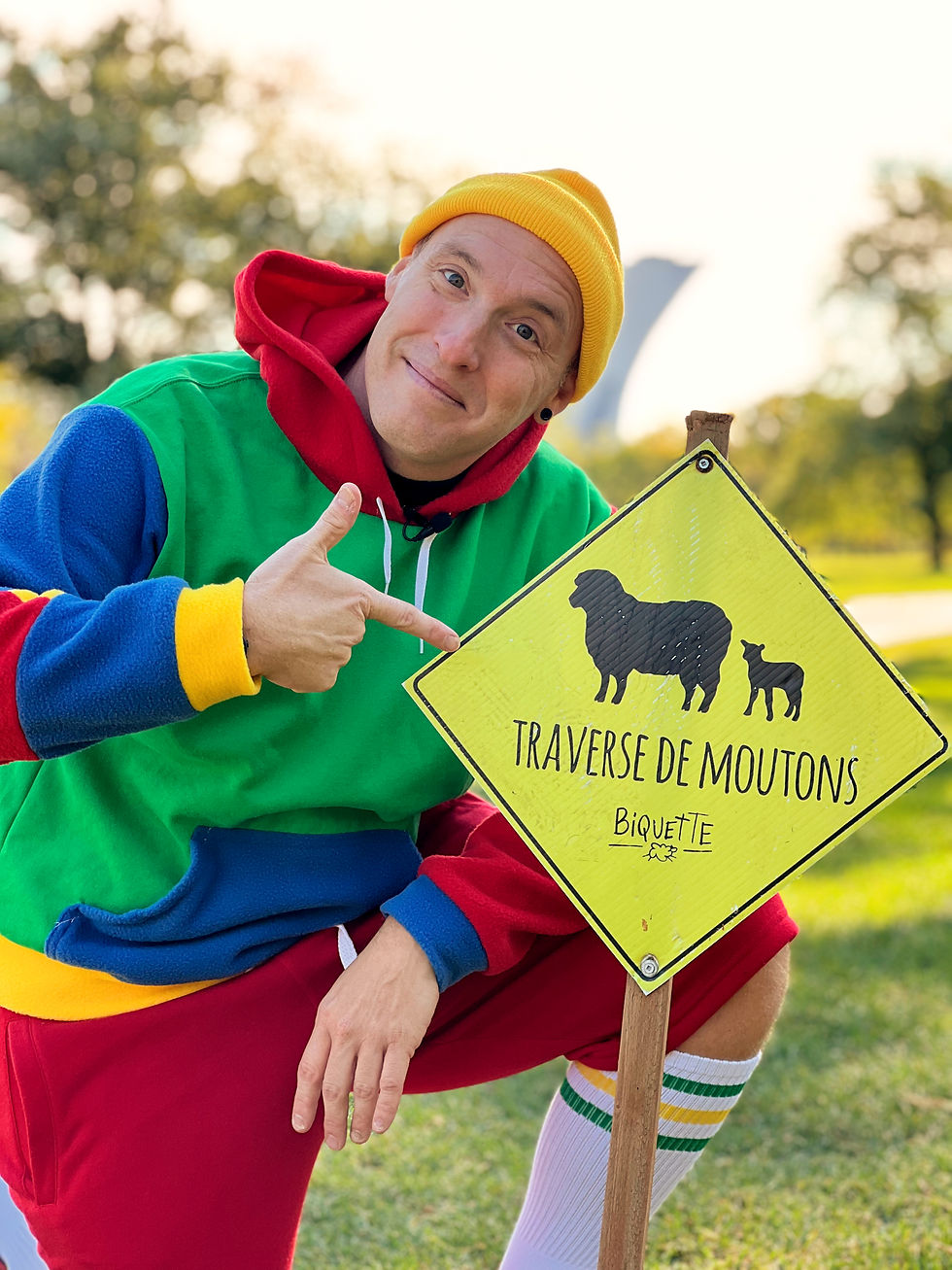 Djouby au parc Maisonneuve pour rencontrer les moutons de la ferme Biquette