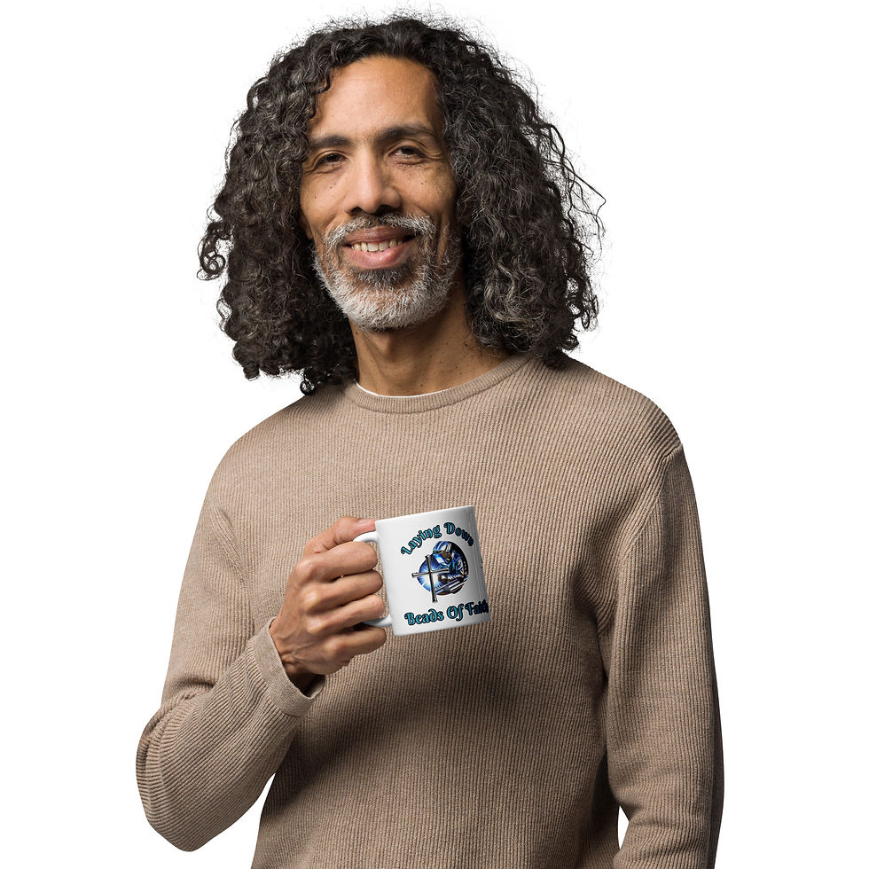 Thumbnail: Laying Down Beads Of Faith Mug