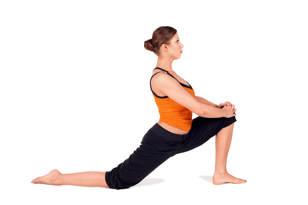 Woman doing a psoas or hip flexor lunge stretch