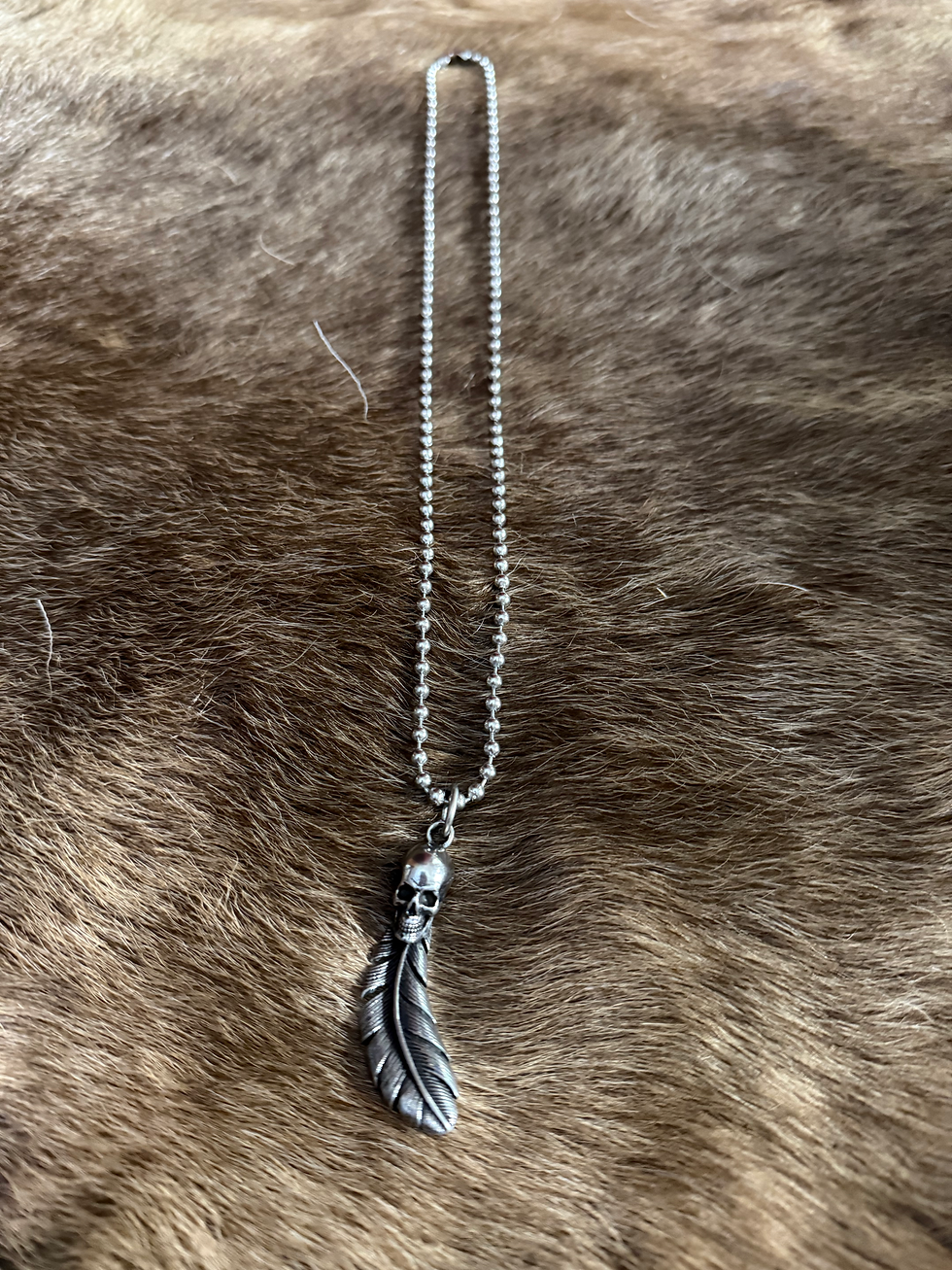 Thumbnail: Skull and Feather Necklace