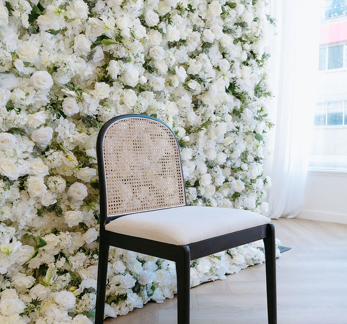 white ivory greenery flower wall rental in calgary alberta