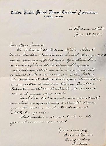 Frances Iveson's letter of congratulation .jfif