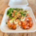 Garlic shoyu Seared Salmon Mayo poke bowl