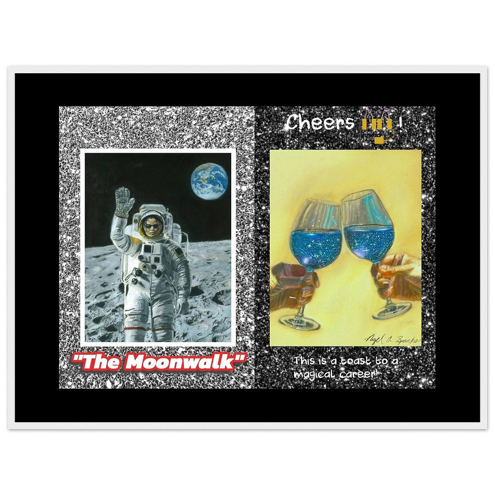 Thumbnail: Framed Michael Jackson/Outer Space Themed Art Print