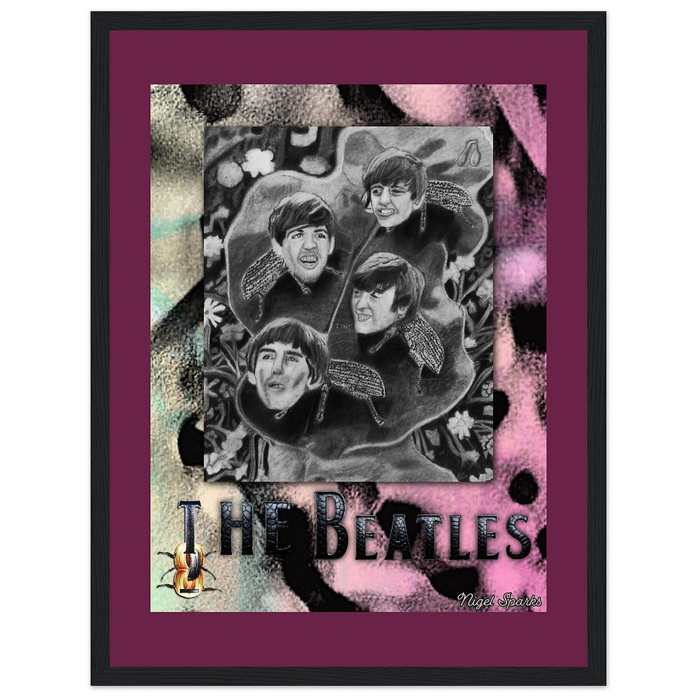 Thumbnail: The Beatles Wooden Framed Drawing Print
