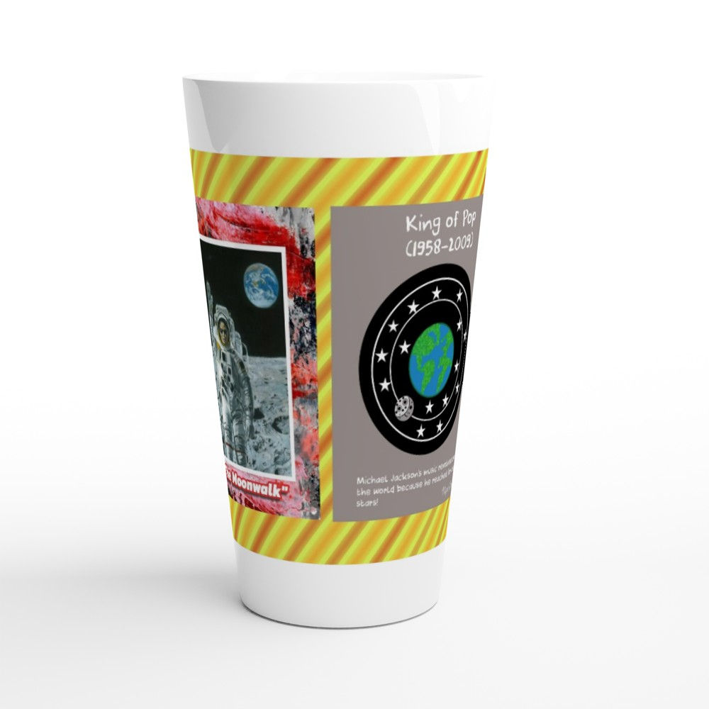 Michael Jackson Art Latte Mug ("The Moonwalk"/ Vinyl Record Design)