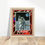 Thumbnail: "The Moonwalk" Framed Canvas Drawing Print with Graphic Design Background
