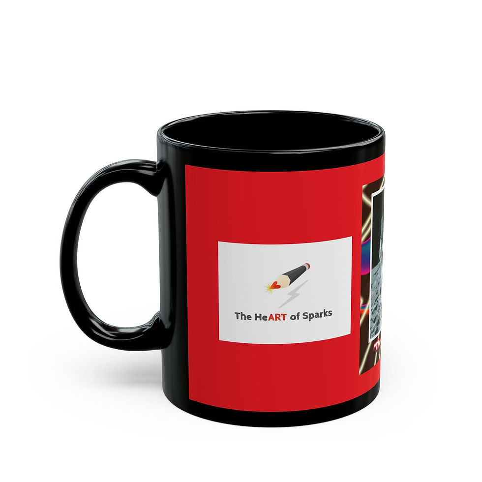 Thumbnail: "The Moonwalk" Black Mug with Graphic Design Background